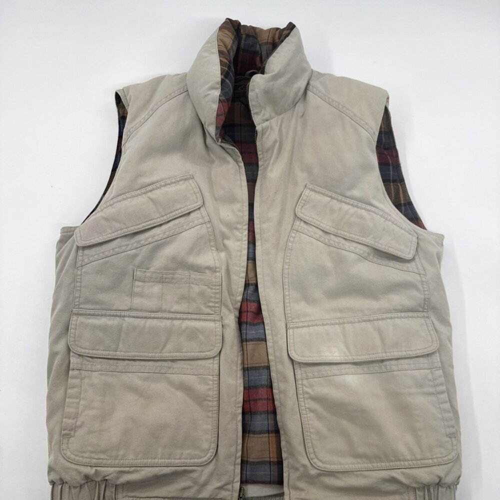 Vintage Mens Eddie Bauer Goose Down Vest Utility Outdoor Hiking Medium Camping